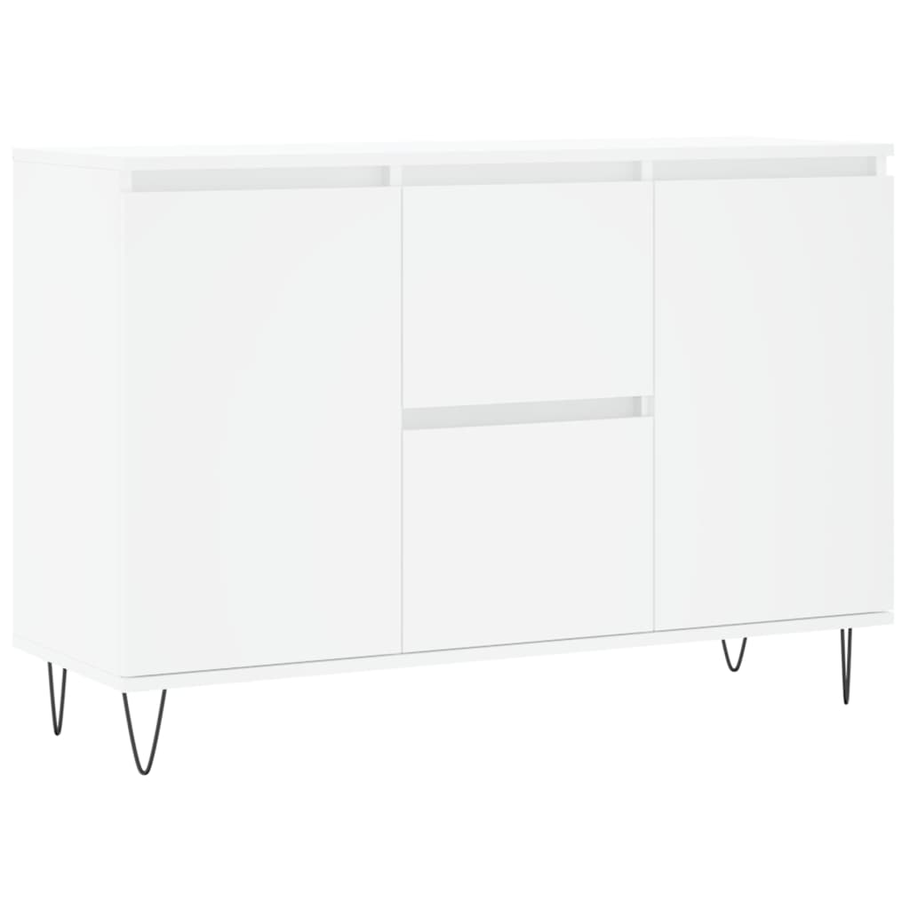 Credenza Bianca 101,5x35x70 cm in Legno Multistrato - homemem39