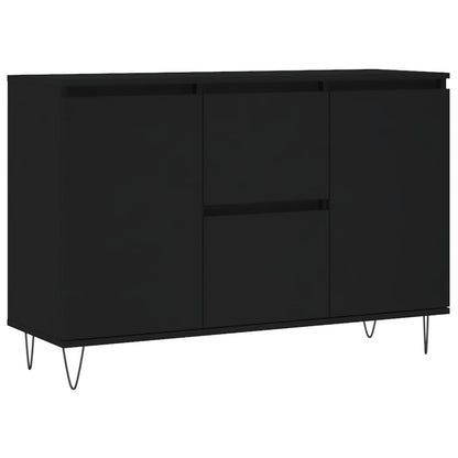 Credenza Nera 101,5x35x70 cm in Legno Multistrato - homemem39