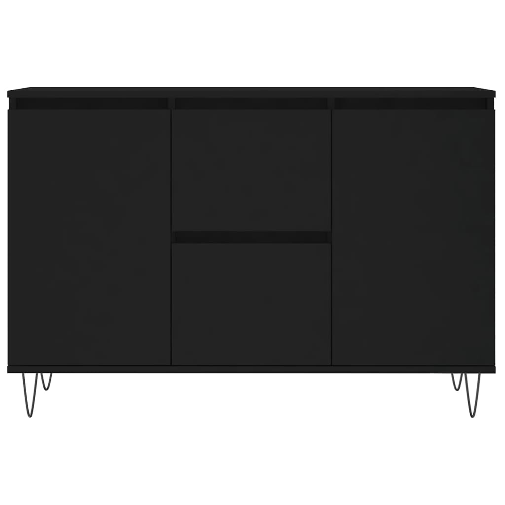Credenza Nera 101,5x35x70 cm in Legno Multistrato - homemem39