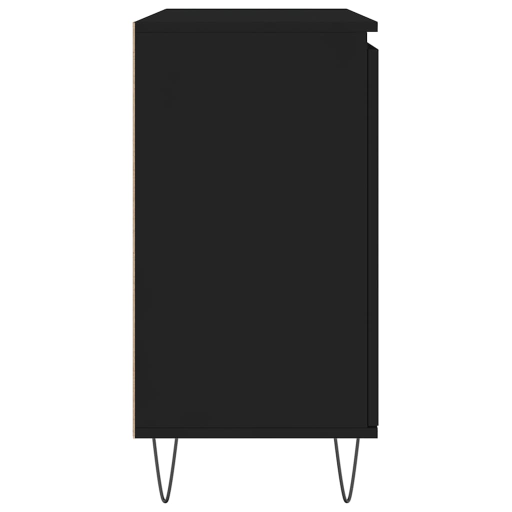 Credenza Nera 101,5x35x70 cm in Legno Multistrato - homemem39