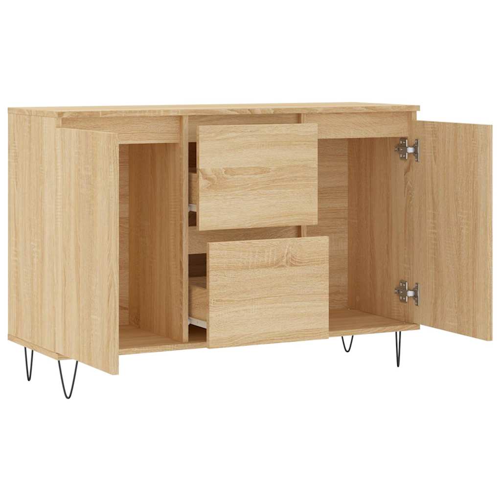 Credenza Rovere Sonoma 101,5x35x70 cm in Legno Multistrato - homemem39
