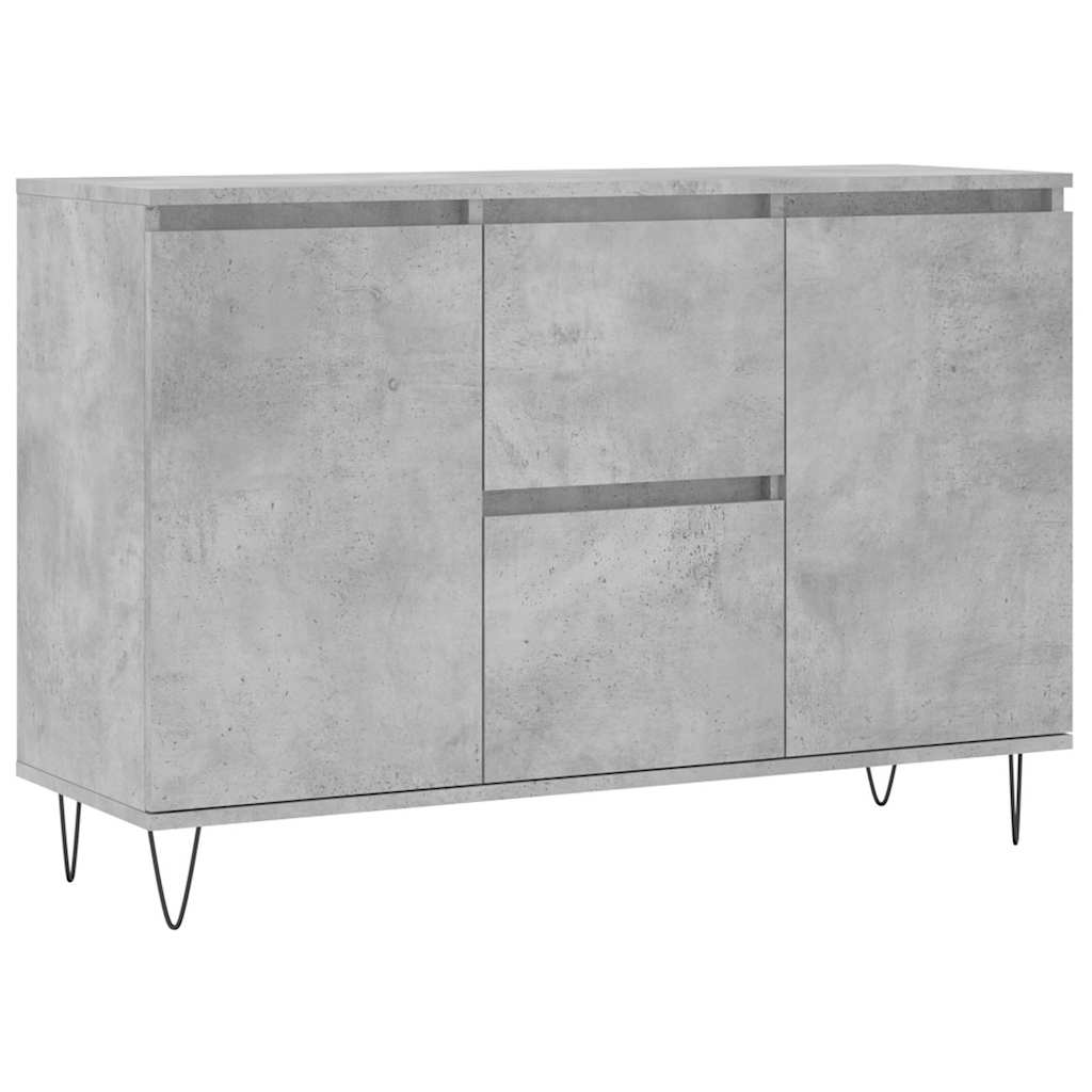 Credenza Grigio Cemento 101,5x35x70 cm in Legno Multistrato