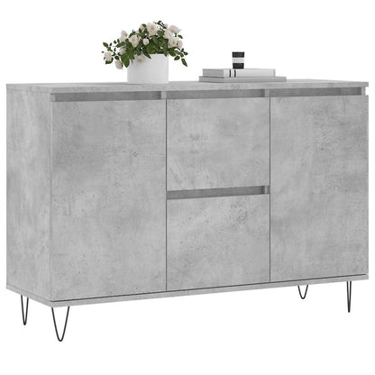 Credenza Grigio Cemento 101,5x35x70 cm in Legno Multistrato