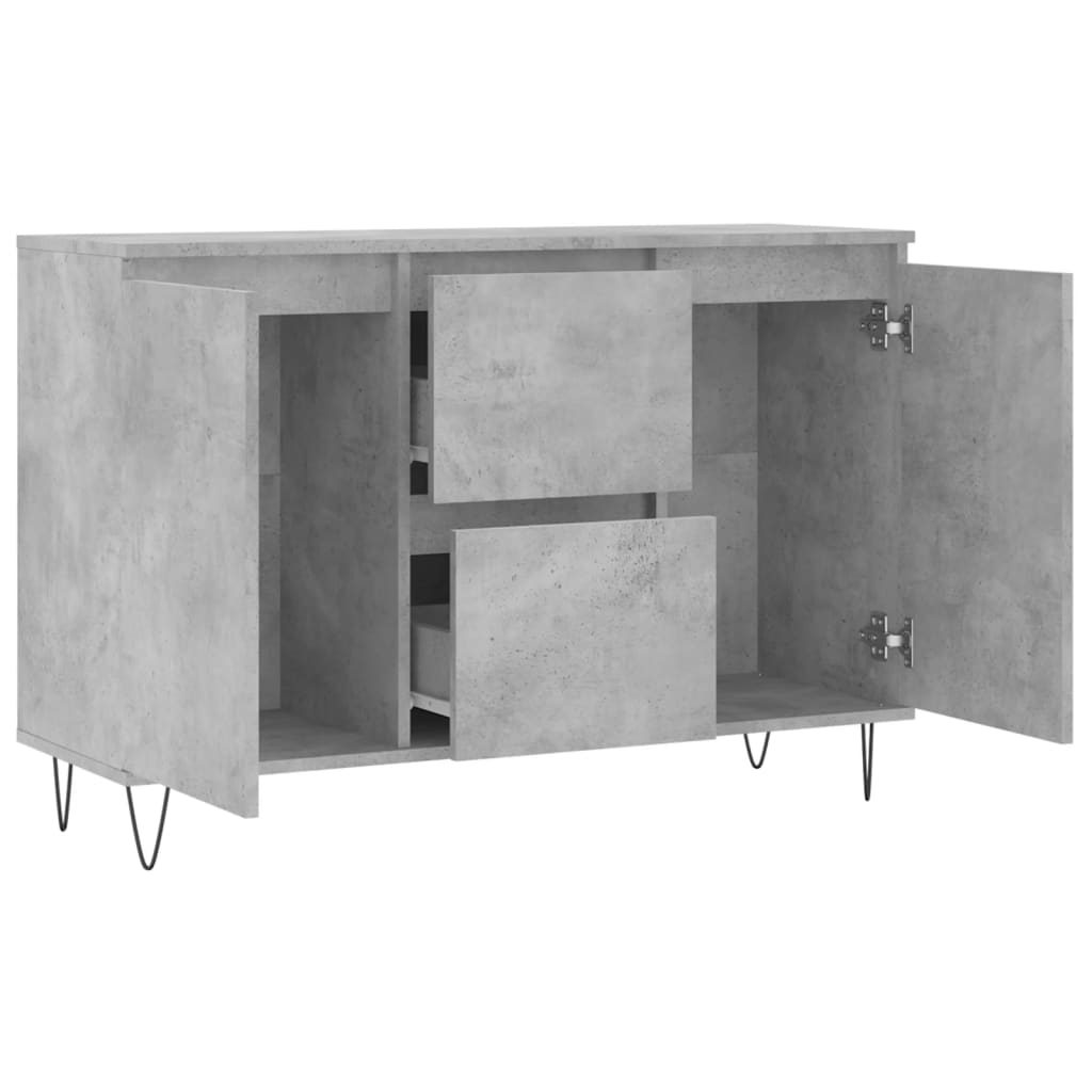 Credenza Grigio Cemento 101,5x35x70 cm in Legno Multistrato - homemem39