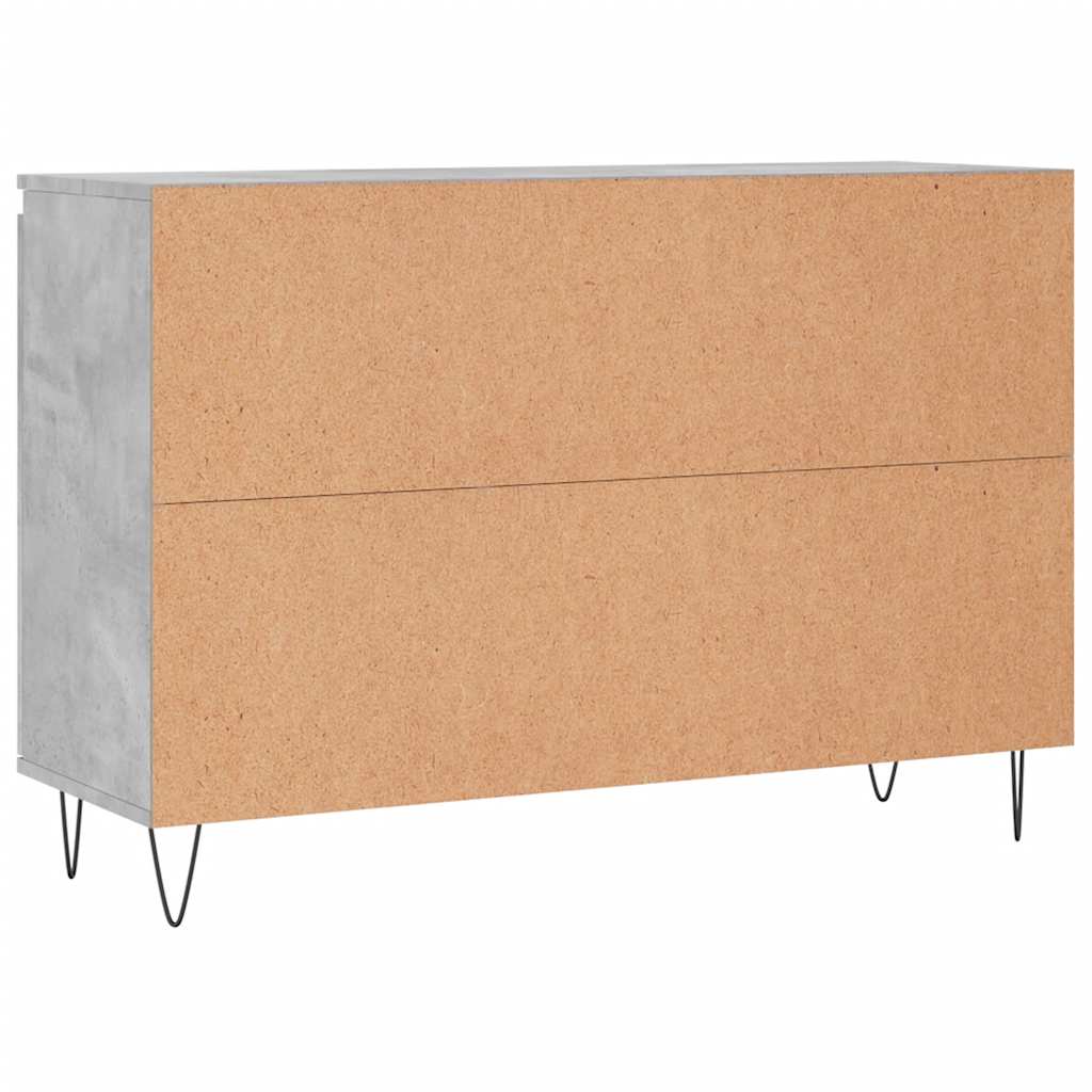 Credenza Grigio Cemento 101,5x35x70 cm in Legno Multistrato