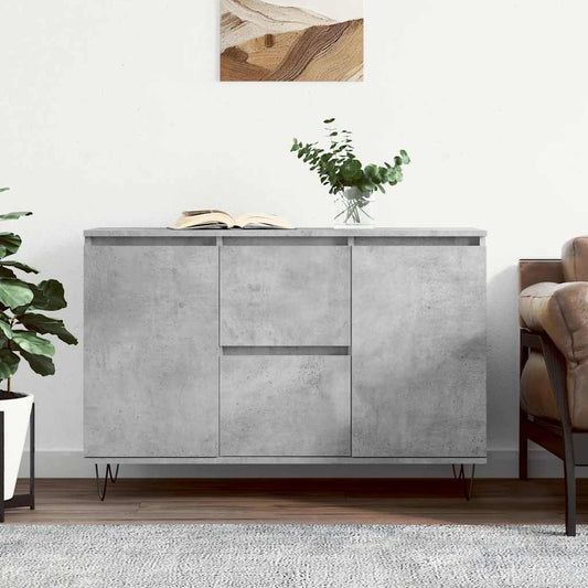 Credenza Grigio Cemento 101,5x35x70 cm in Legno Multistrato - homemem39