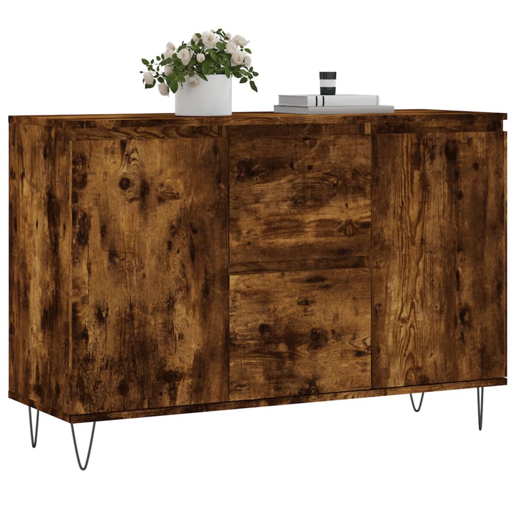 Credenza Rovere Fumo 101,5x35x70 cm in Legno Multistrato - homemem39