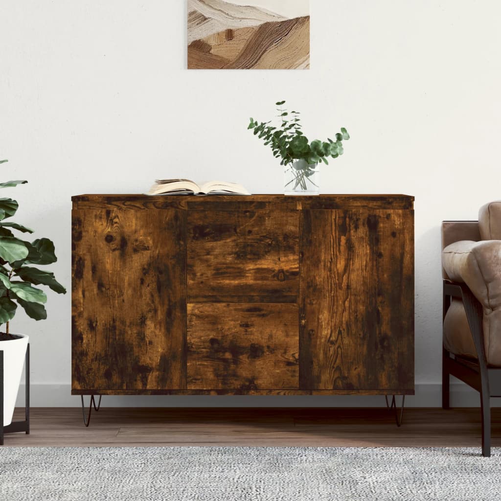 Credenza Rovere Fumo 101,5x35x70 cm in Legno Multistrato - homemem39