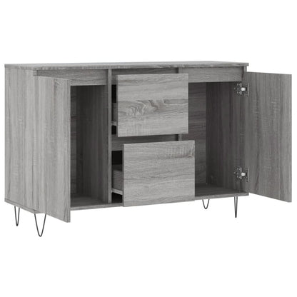 Credenza Grigio Sonoma 101,5x35x70 cm in Legno Multistrato - homemem39