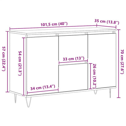 Credenza Grigio Sonoma 101,5x35x70 cm in Legno Multistrato | homemem39