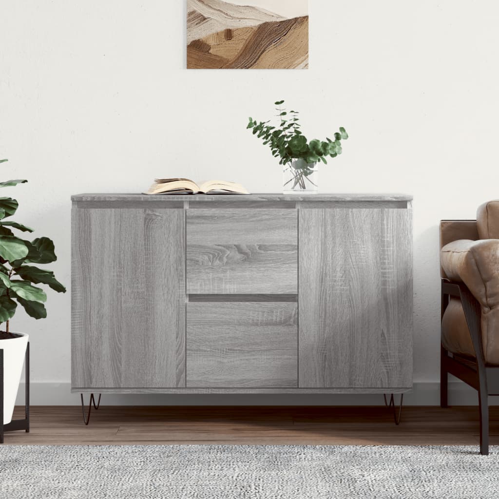 Credenza Grigio Sonoma 101,5x35x70 cm in Legno Multistrato - homemem39
