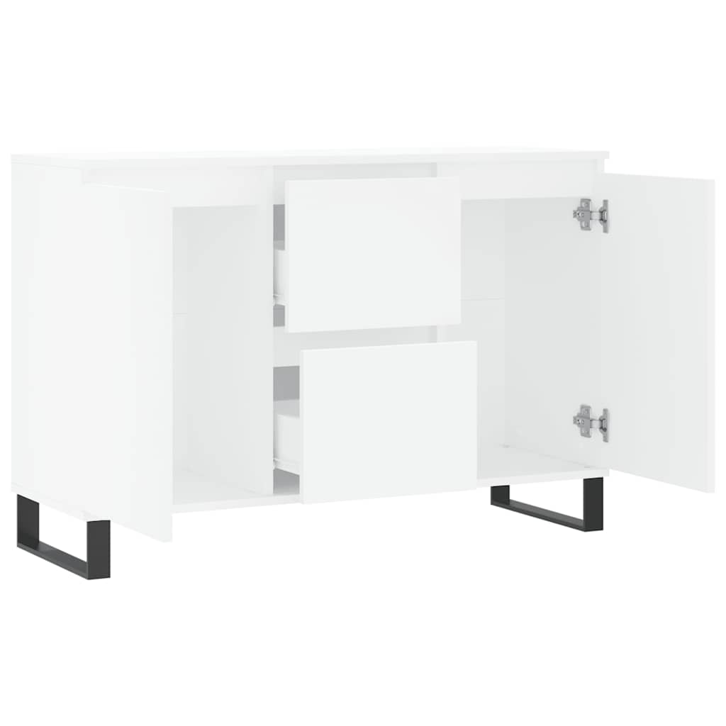 Credenza Bianca 101,5x35x70 cm in Legno Multistrato - homemem39
