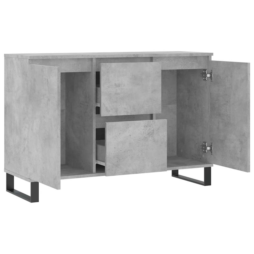 Credenza Grigio Cemento 101,5x35x70 cm in Legno Multistrato - homemem39
