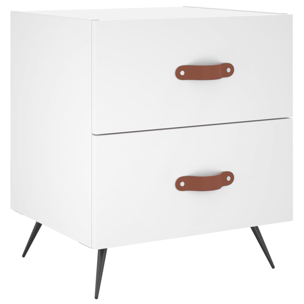Comodini 2 pz Bianchi 40x35x47,5 cm in Legno Multistrato