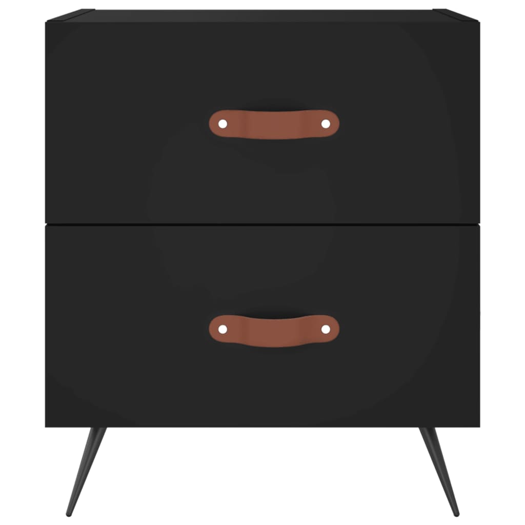 Comodini 2 pz Neri 40x35x47,5 cm in Legno Multistrato