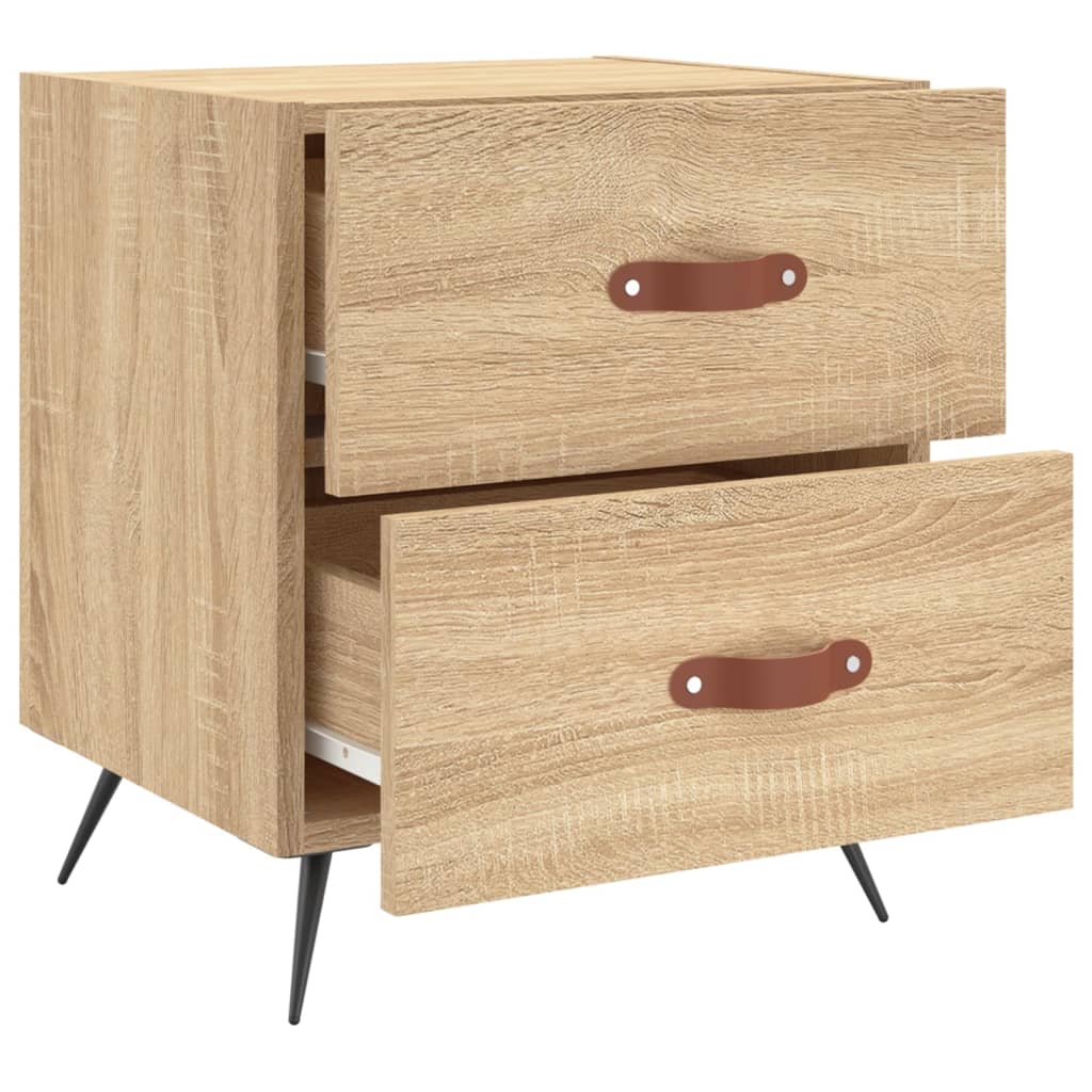 Comodini 2 pz Rovere Sonoma 40x35x47,5 cm in Legno Multistrato