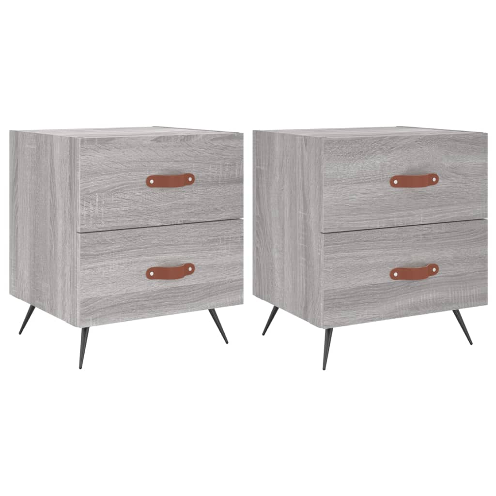 Comodini 2 pz Grigio Sonoma 40x35x47,5 cm in Legno Multistrato - homemem39