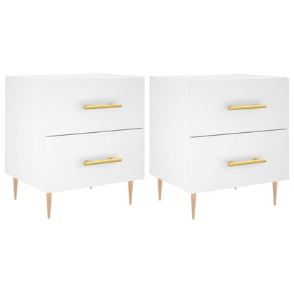 Comodini 2 pz Bianchi 40x35x47,5 cm in Legno Multistrato