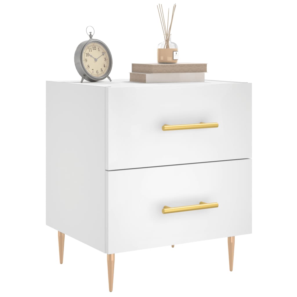 Comodini 2 pz Bianchi 40x35x47,5 cm in Legno Multistrato | homemem39