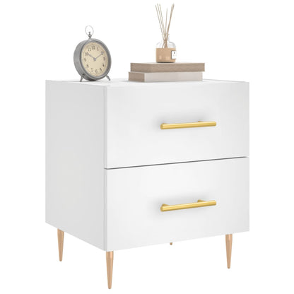 Comodini 2 pz Bianchi 40x35x47,5 cm in Legno Multistrato