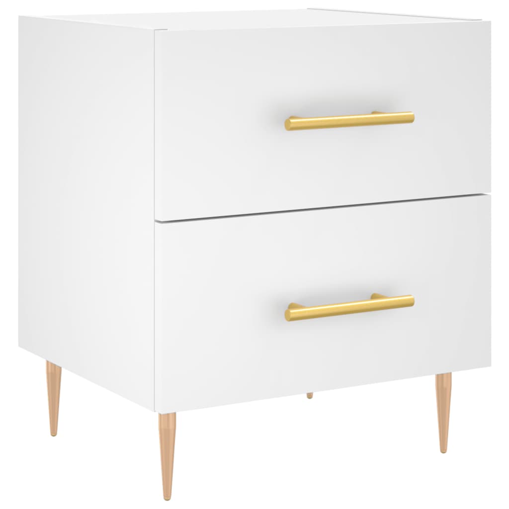Comodini 2 pz Bianchi 40x35x47,5 cm in Legno Multistrato | homemem39