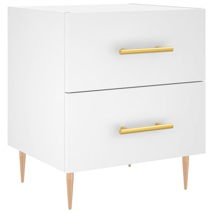 Comodini 2 pz Bianchi 40x35x47,5 cm in Legno Multistrato | homemem39