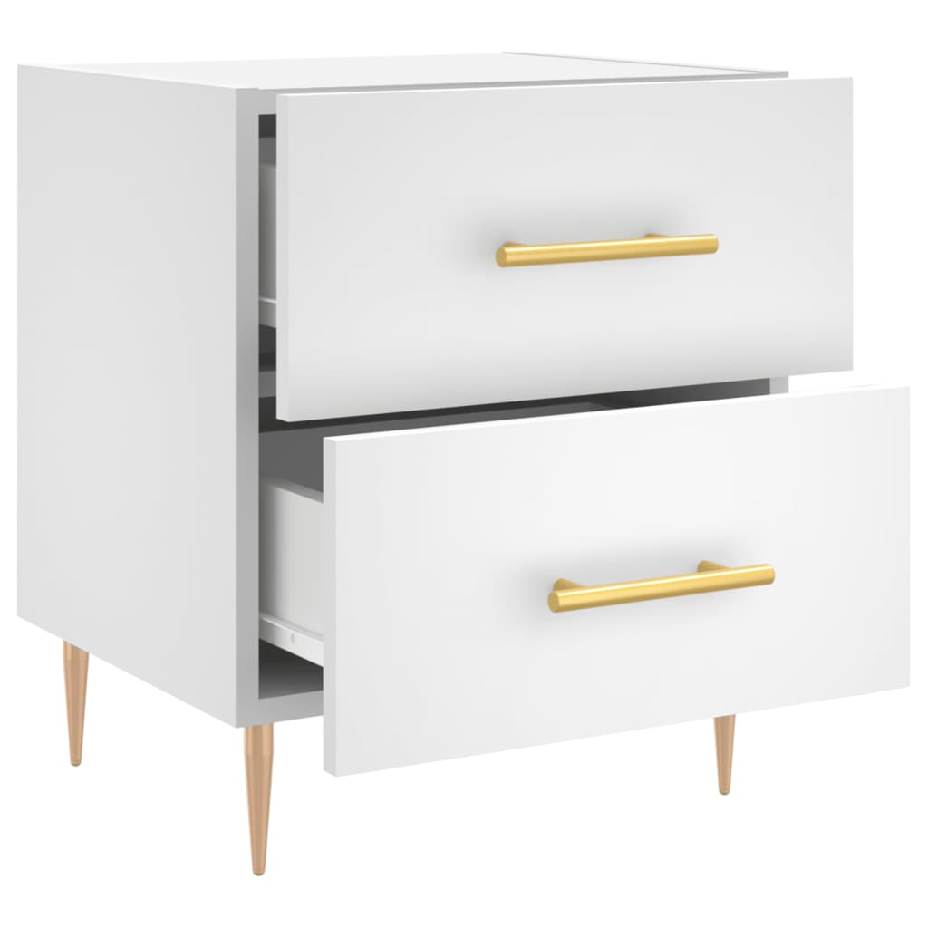 Comodini 2 pz Bianchi 40x35x47,5 cm in Legno Multistrato | homemem39