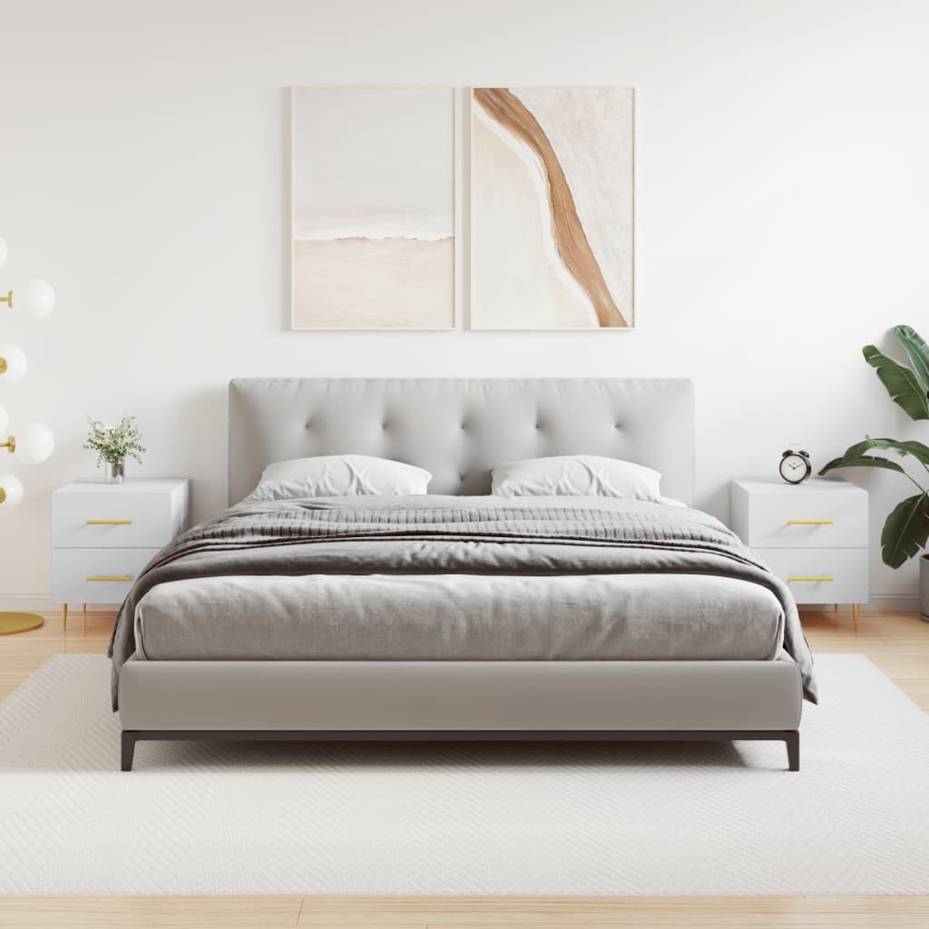 Comodini 2 pz Bianchi 40x35x47,5 cm in Legno Multistrato | homemem39
