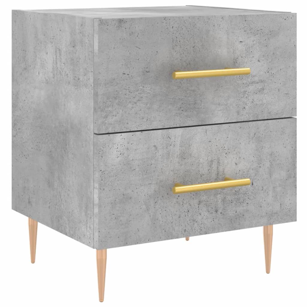 Comodini 2 pz Grigio Cemento 40x35x47,5 cm in Legno Multistrato