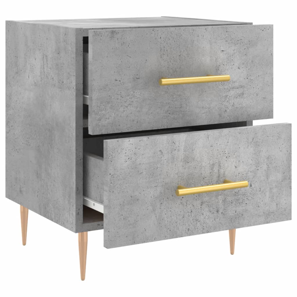 Comodini 2 pz Grigio Cemento 40x35x47,5 cm in Legno Multistrato