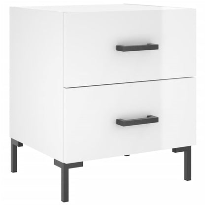 Comodini 2 pz Bianco Lucido 40x35x47,5 cm in Legno Multistrato - homemem39
