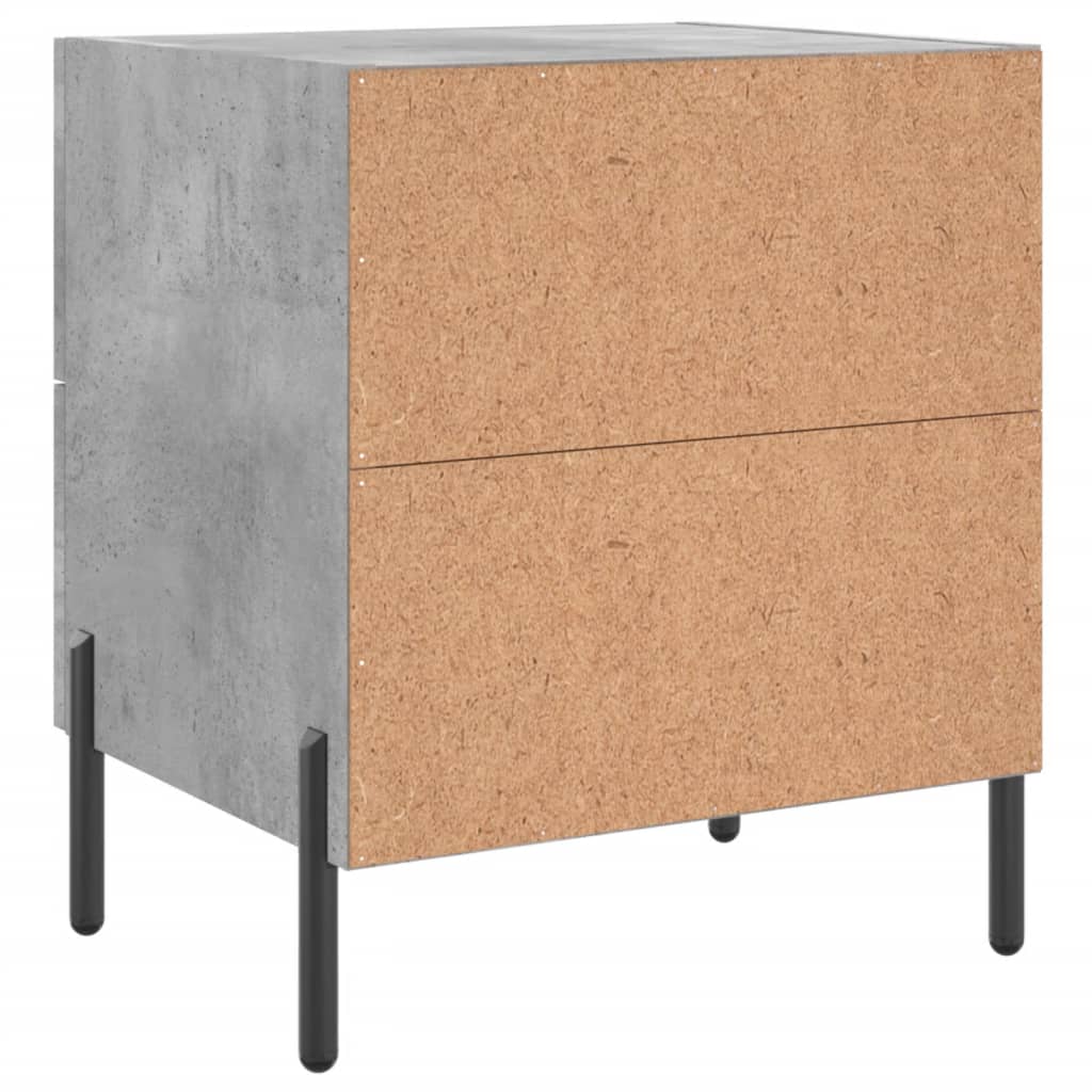 Comodino Grigio Cemento 40x35x47,5 cm in Legno Multistrato - homemem39