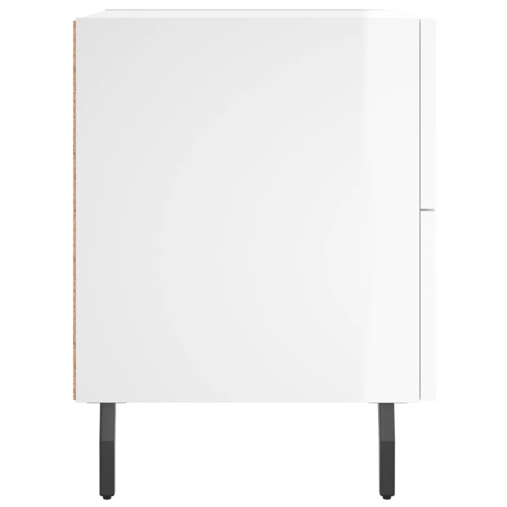 Comodini 2 pz Bianco Lucido 40x35x47,5 cm in Legno Multistrato - homemem39