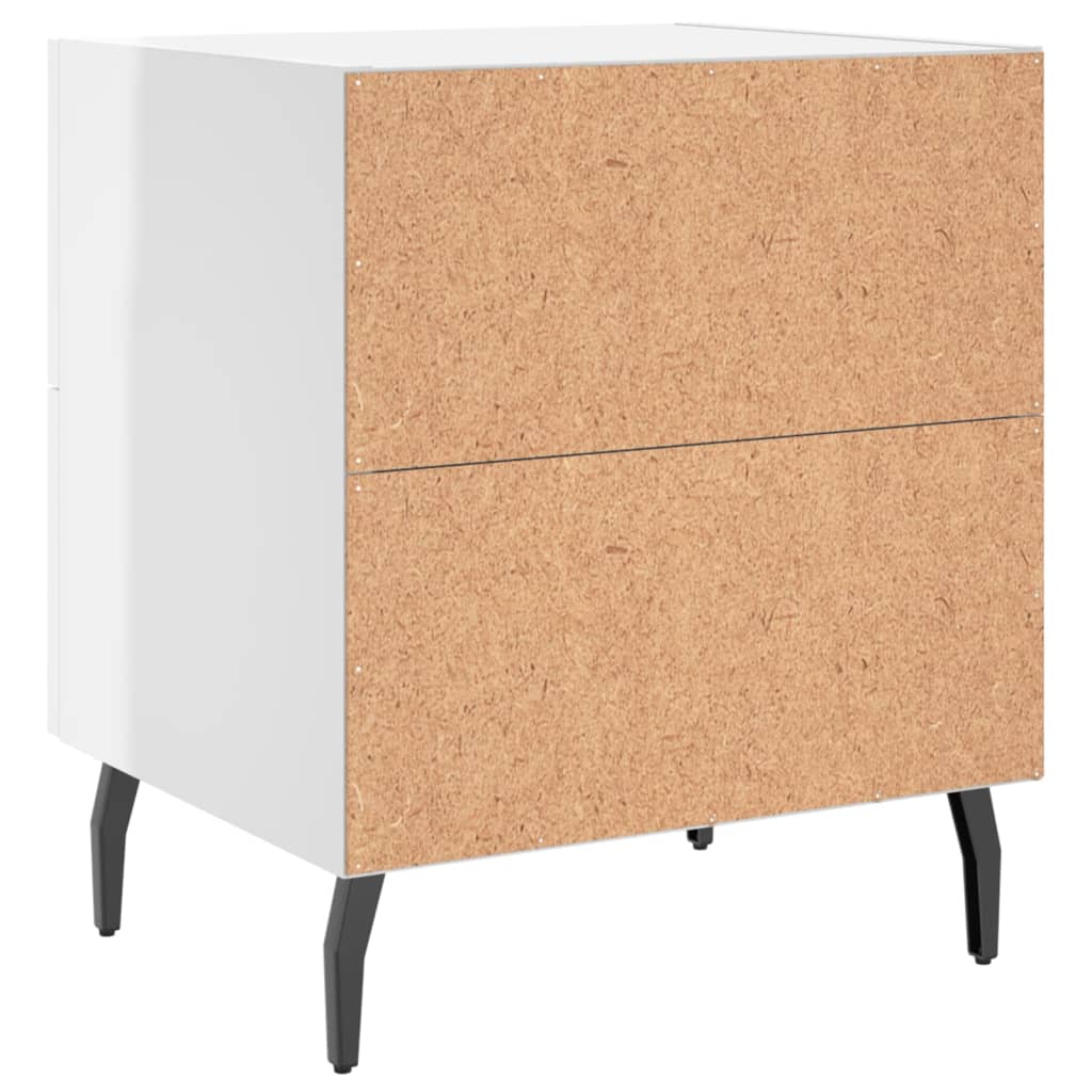 Comodini 2 pz Bianco Lucido 40x35x47,5 cm in Legno Multistrato - homemem39