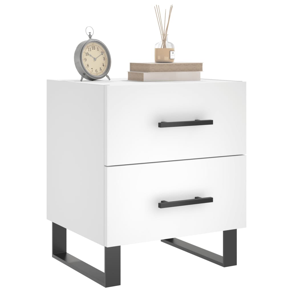 Comodino Bianco 40x35x47,5 cm in Legno Multistrato - homemem39