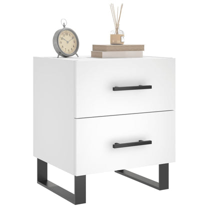 Comodino Bianco 40x35x47,5 cm in Legno Multistrato - homemem39