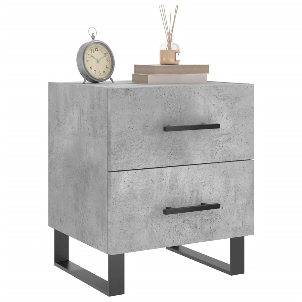 Comodino Grigio Cemento 40x35x47,5 cm in Legno Multistrato - homemem39