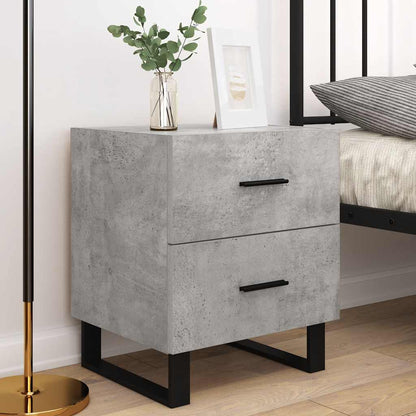 Comodini 2 pz Grigio Cemento 40x35x47,5 cm in Legno Multistrato