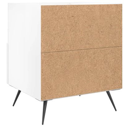 Comodini 2 pz Bianco Lucido 40x35x47,5 cm in Legno Multistrato - homemem39