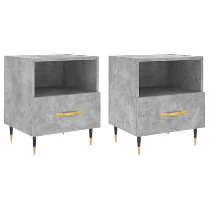 Comodini 2 pz Grigio Cemento 40x35x47,5 cm in Legno Multistrato - homemem39