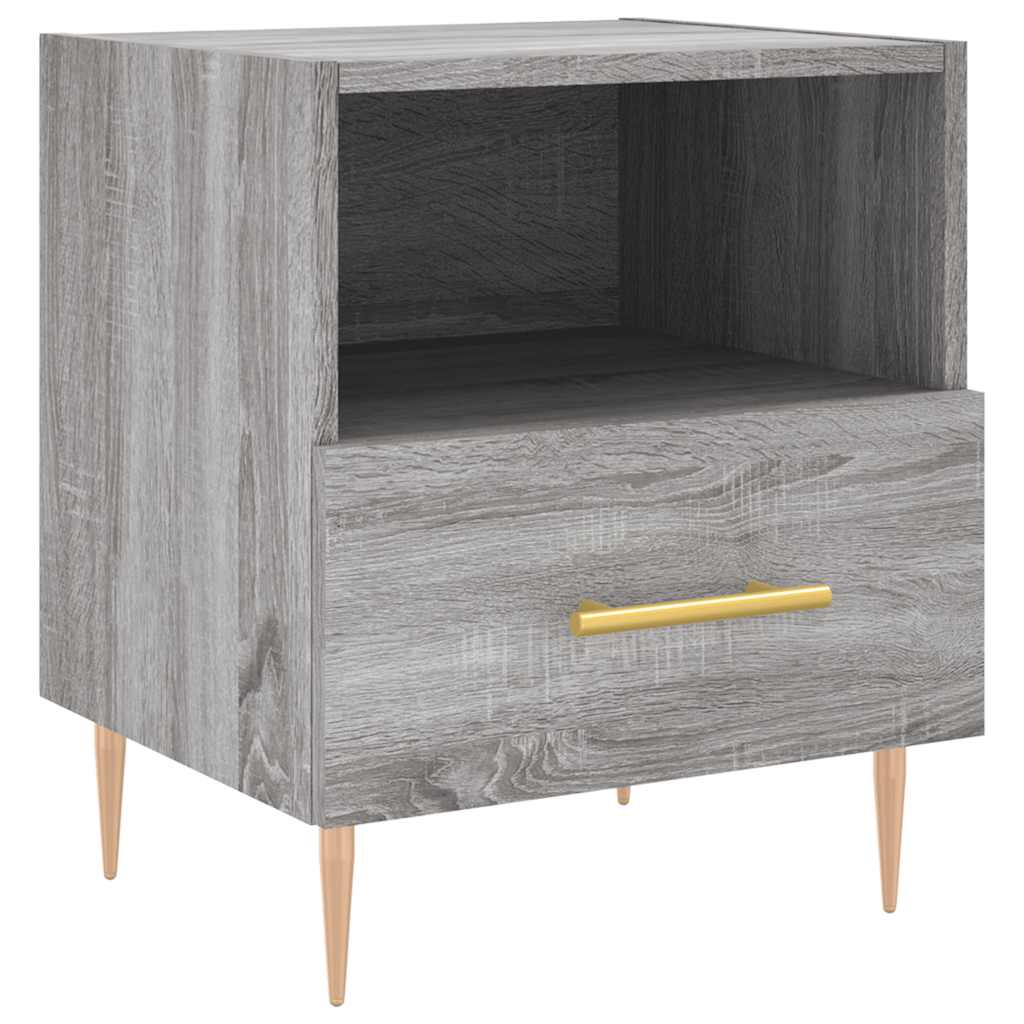 Comodini 2 pz Grigio Sonoma 40x35x47,5 cm in Legno Multistrato