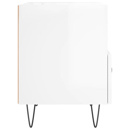 Comodini 2 pz Bianco Lucido 40x35x47,5 cm in Legno Multistrato - homemem39