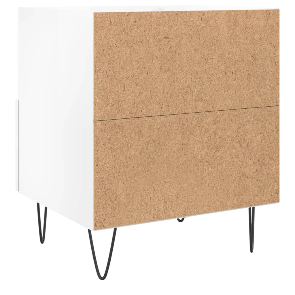 Comodini 2 pz Bianco Lucido 40x35x47,5 cm in Legno Multistrato - homemem39