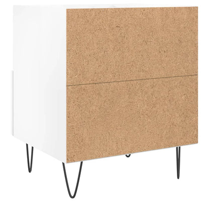 Comodini 2 pz Bianco Lucido 40x35x47,5 cm in Legno Multistrato - homemem39