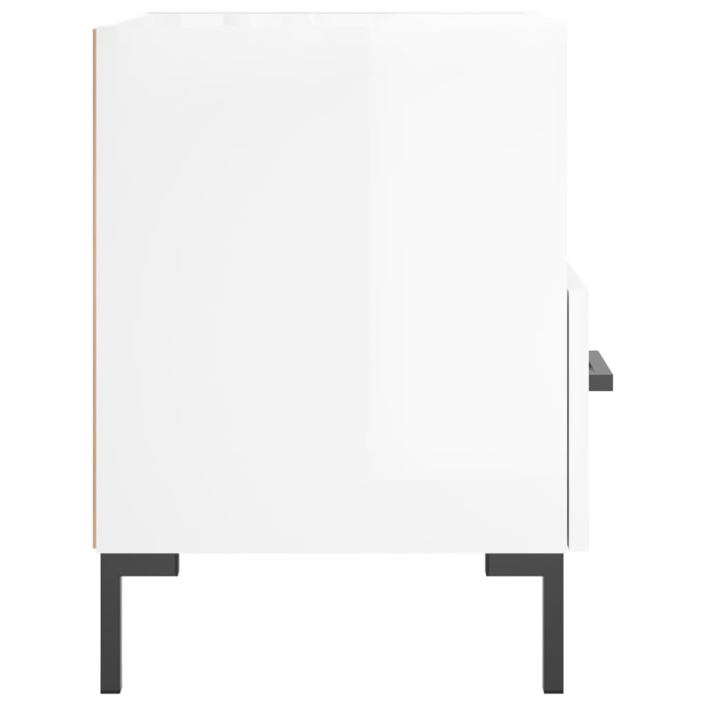 Comodini 2 pz Bianco Lucido 40x35x47,5 cm in Legno Multistrato - homemem39