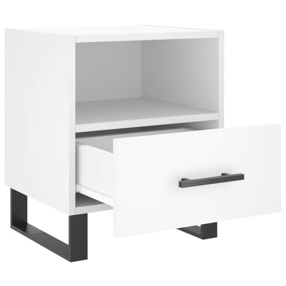 Comodino Bianco 40x35x47,5 cm in Legno Multistrato - homemem39