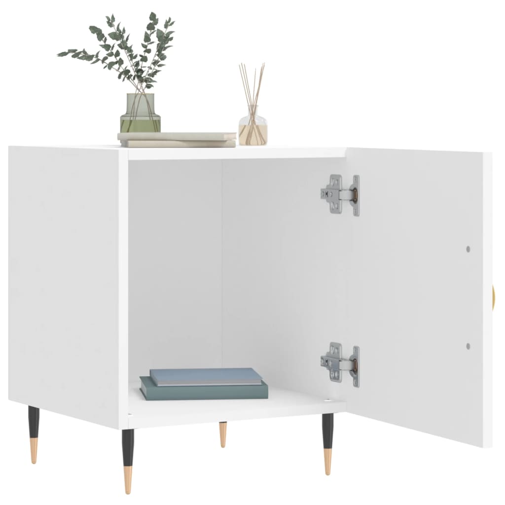 Comodini 2 pz Bianchi 40x40x50 cm in Legno Multistrato - homemem39