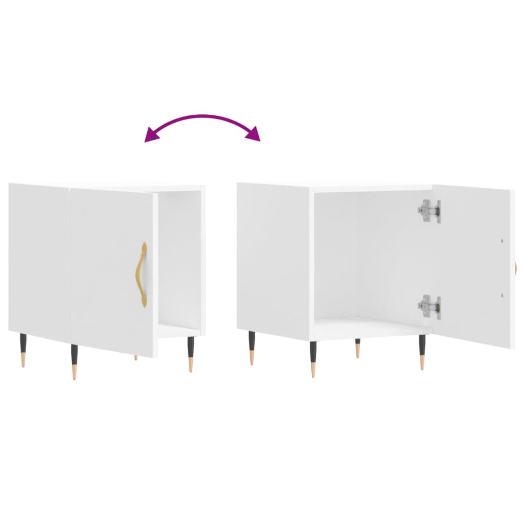 Comodini 2 pz Bianchi 40x40x50 cm in Legno Multistrato - homemem39