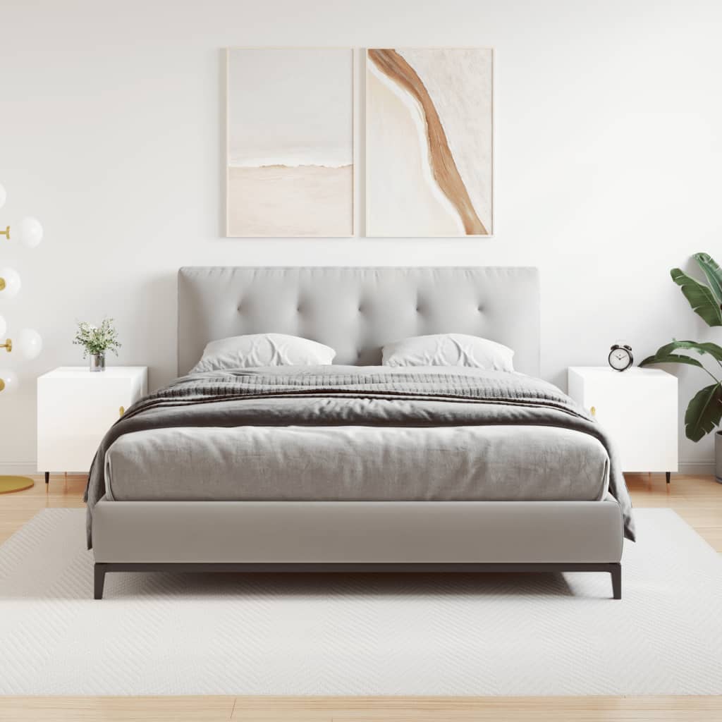 Comodini 2 pz Bianco Lucido 40x40x50 cm in Legno Multistrato - homemem39