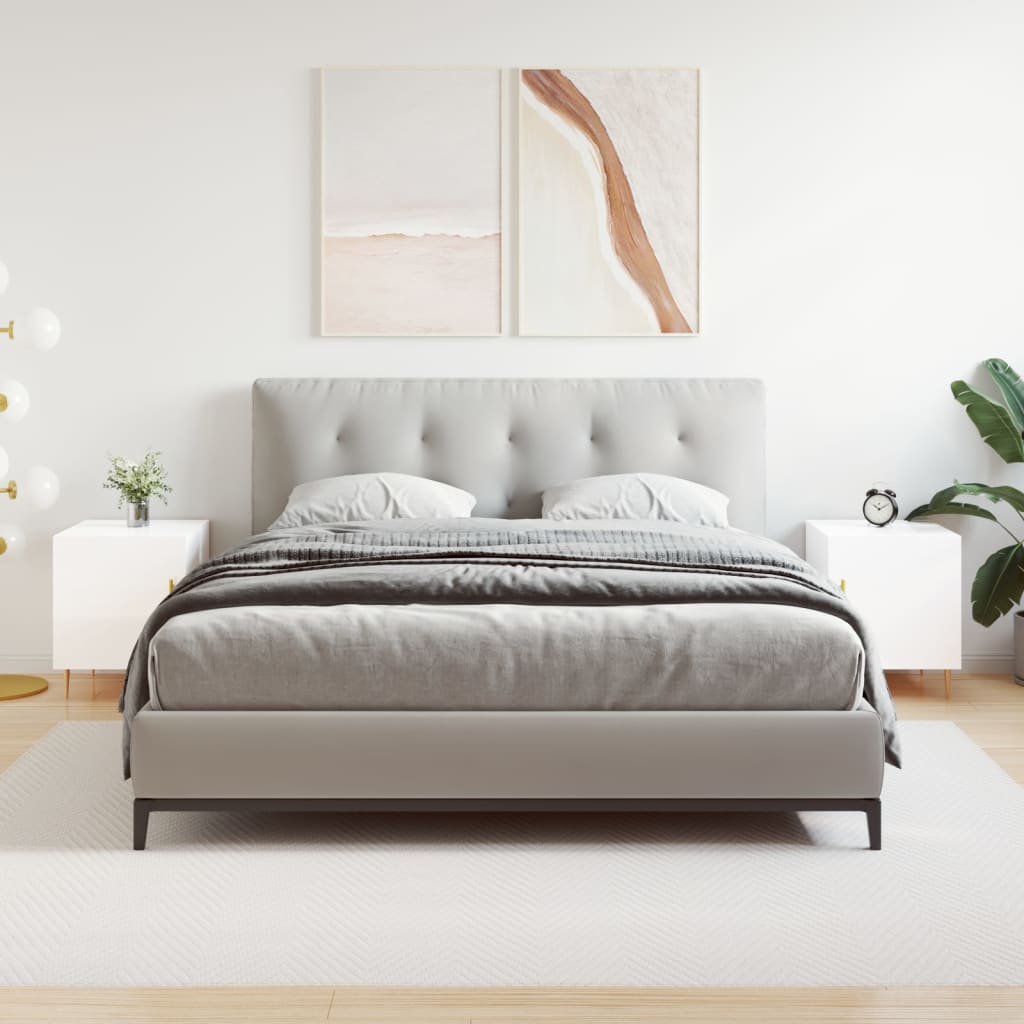 Comodini 2 pz Bianco Lucido 40x40x50 cm in Legno Multistrato - homemem39